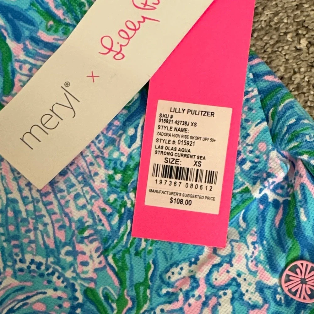 Lilly Pulitzer Vibrant Blue and Green Skort - Picture 3 of 5